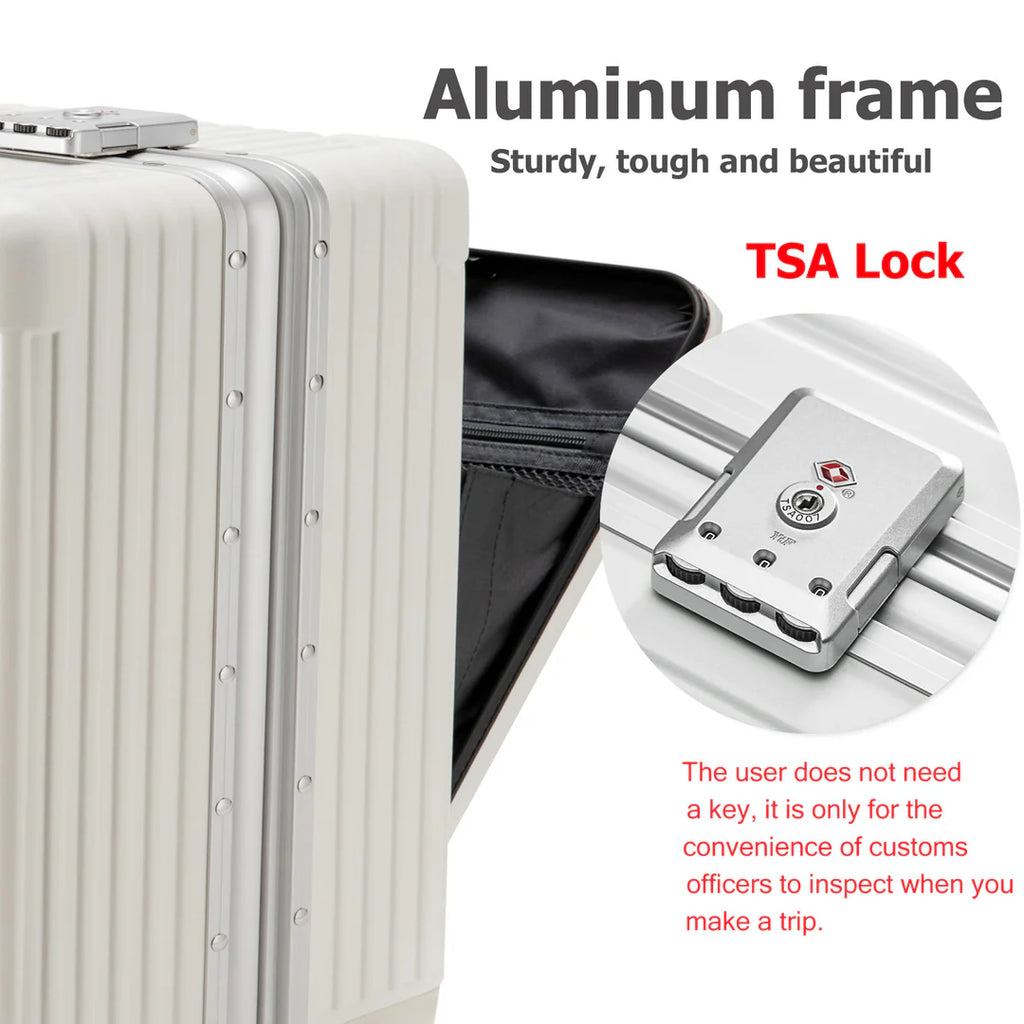 All-in-One Aluminum Spinner Carry-On Luggage