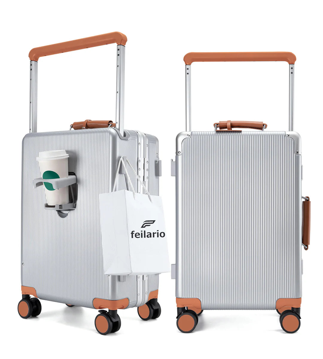 Aluminum Frame Wide Handle Spinner Luggage