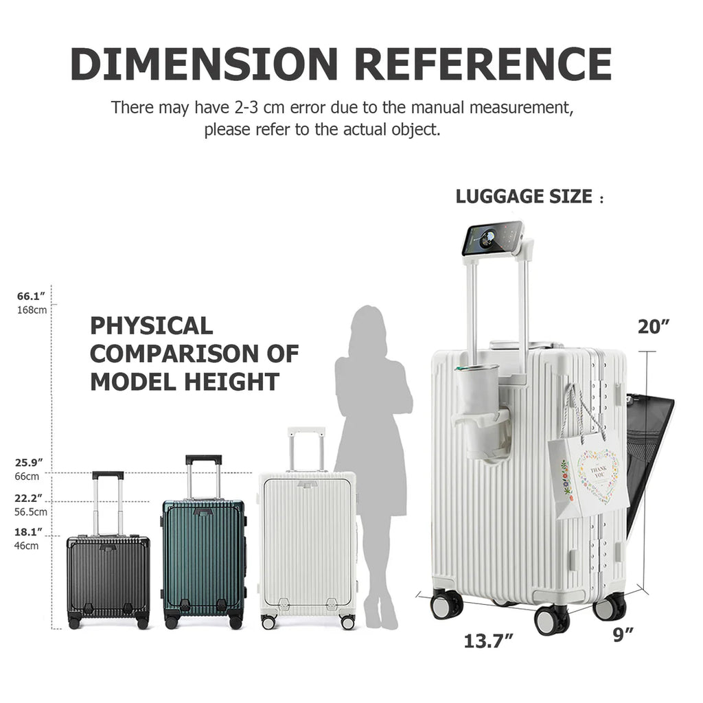 All-in-One Aluminum Spinner Carry-On Luggage