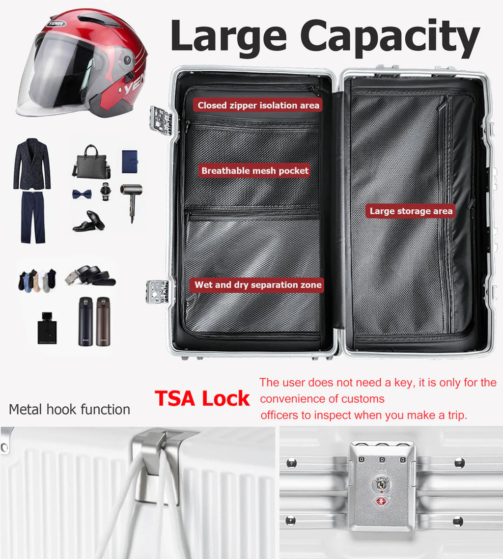 Super Large Aluminum Spinner Luggage Cup-Holder