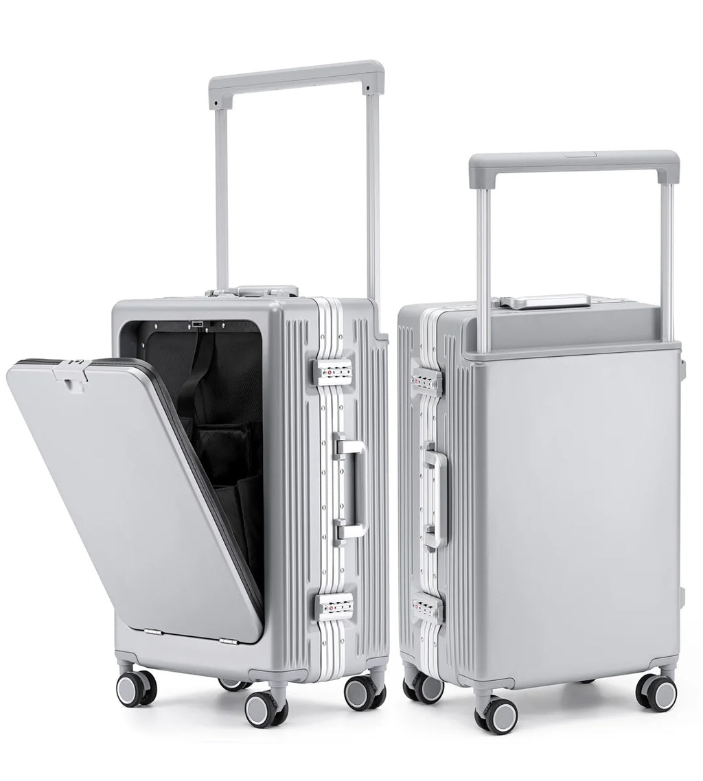 Wide Handle Aluminum Frame Carry-On Luggage