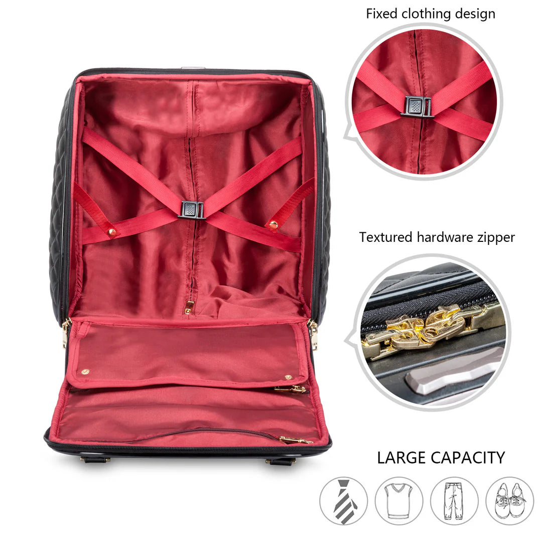 Leather Underseat Spinner Luggage