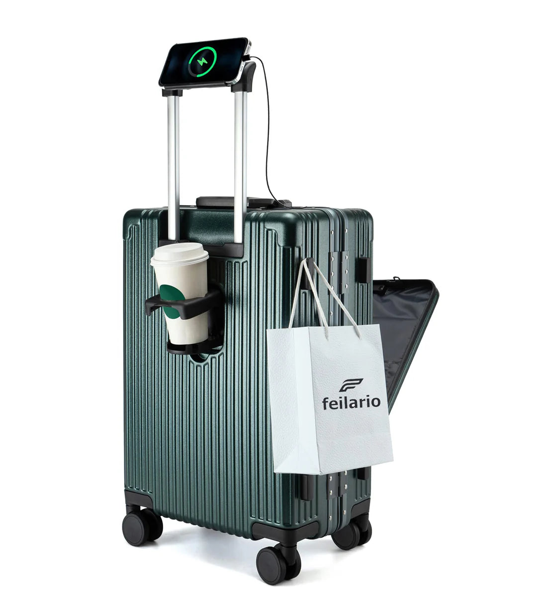 All-in-One Aluminum Spinner Carry-On Luggage