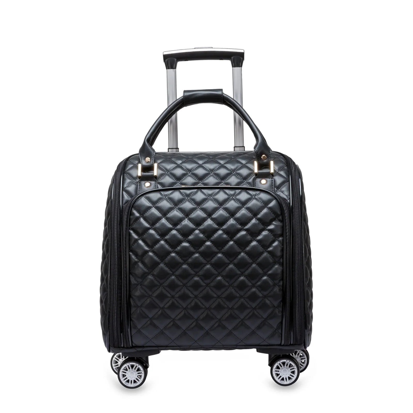 Leather Underseat Spinner Luggage